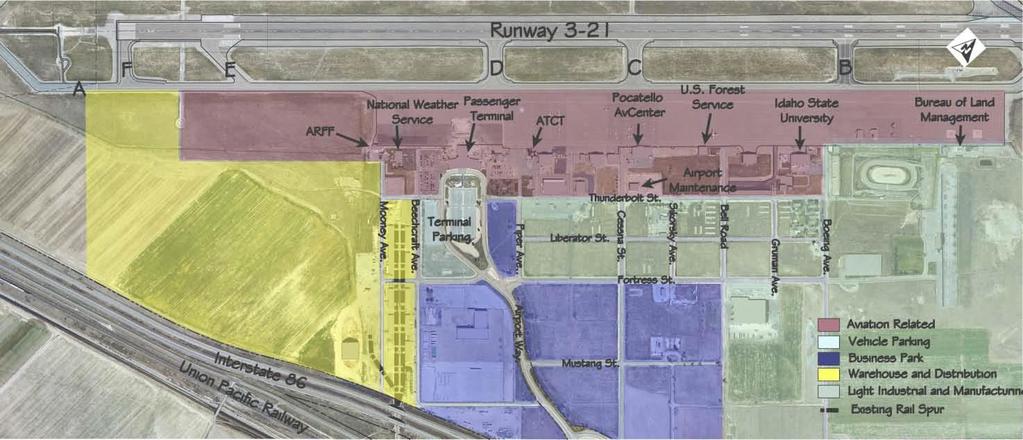 Pocatello Regional Airport Airport Master Plan Airport Light Industrial and Manufacturing Figure F-1 ON-AIRPORT CORE DEVELOPMENT AREA Source: Reynolds, Smith and Hills, Inc. 20