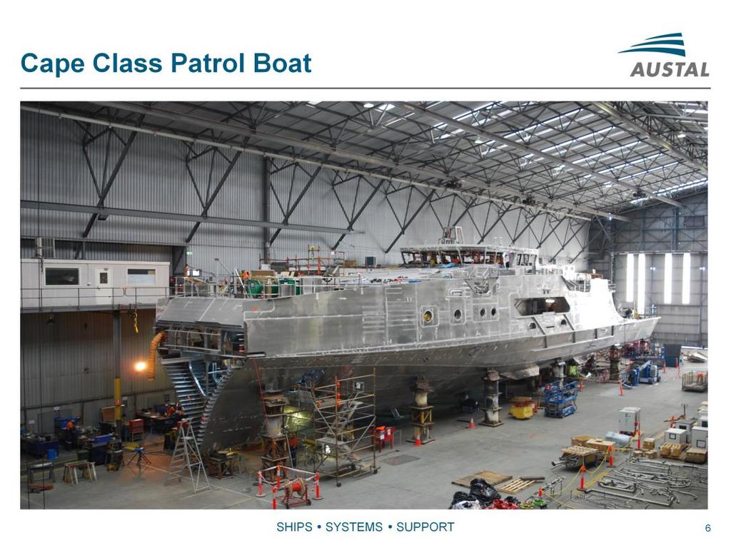 2 additional Cape Class vessels ordered for Royal Australian Navy now in construction at Henderson. H380 74.6% complete, on schedule for launch early December 2016.