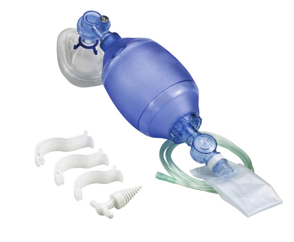RESUSCITATORS AMBUSET-D PVC RESUSCITATOR KIT DISPOSABLE Pressure relieving valve Inflatable air cushion mask with