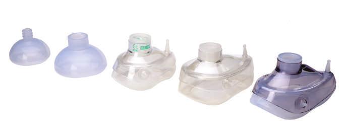 600 ml) Mask sizes: 0, 1, 2, 3, 4, 5 2 pieces silicone mask, 3 pieces airway, 1 piece nasal oxygen cannula and