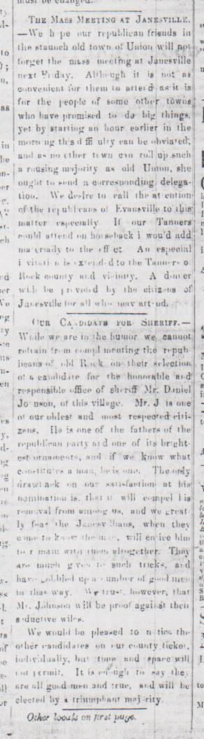 October 14, 1868, Evansville