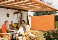 During the daytime, the awning provides pleasant shade, and in the evening it keeps your patio warmer for longer. Create a cosy space with side awnings and screens.