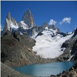 After 1 hour of walking in a slight ascent through lovely forests of beech and ñires, you reach an open area, called "Pampa de las Carretas" with a wide and beautiful view of Mount Fitz Roy, Torre