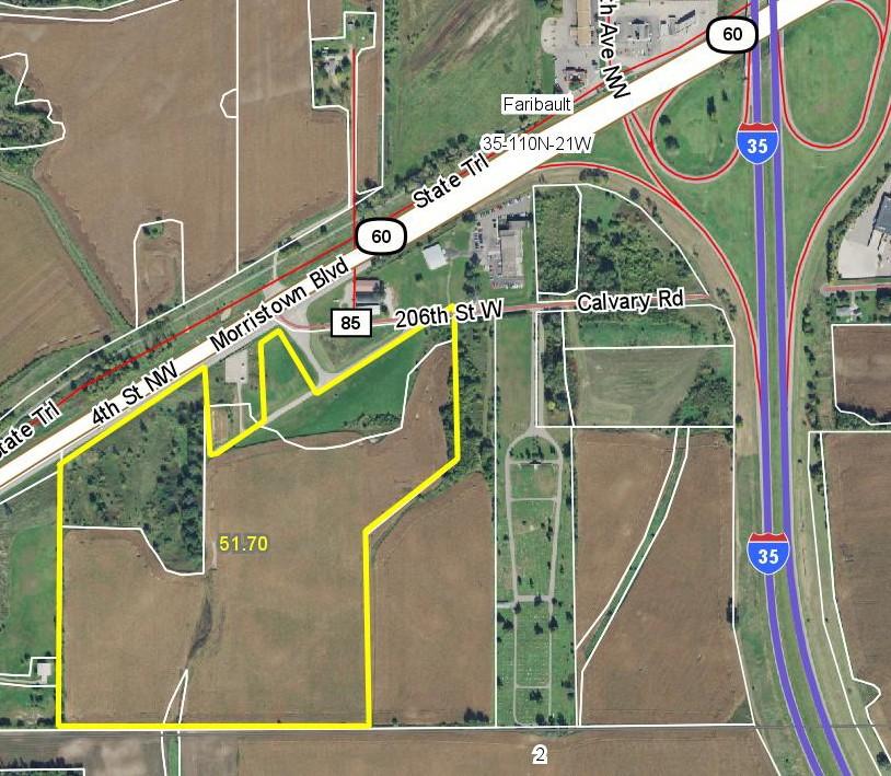 DEVELOPMENT LAND! Hwy 60 Frontage; 1/4 mi. to I35 and Hwy 60 Junction 52 Acres +/- $575,750 +/- 52.