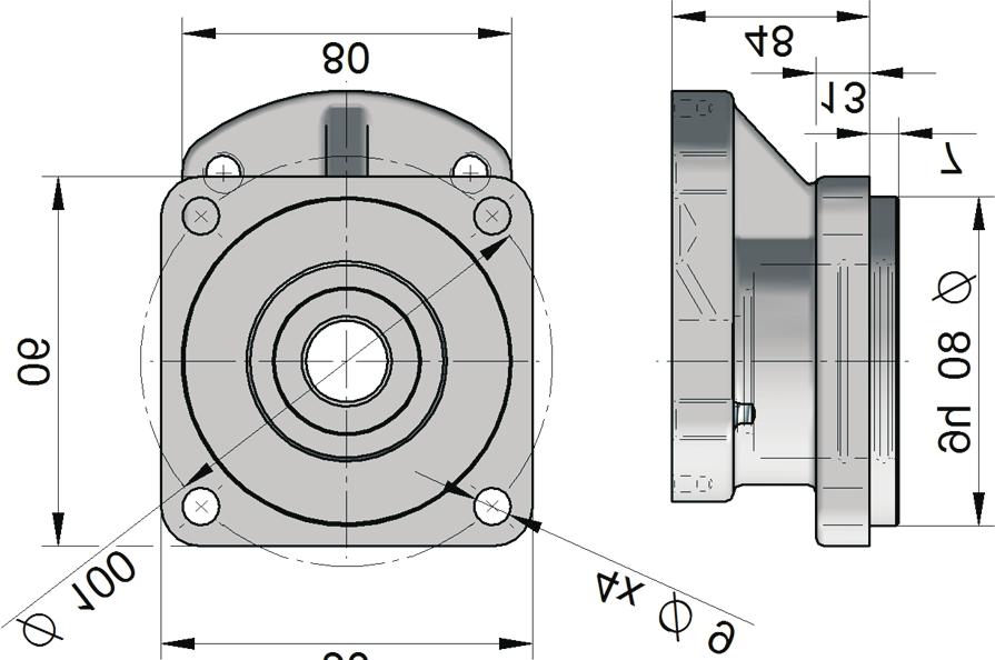 Type Ports orientation S *C **see page 8 *Not available for i-directional pumps Flange design in millimeters (inches) F (3.9) 9 (3.