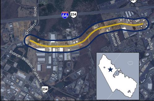 Balls Ford Road Widening Total Project Cost $66.3M This project involves widening Balls Ford Road from two to four lanes, from Groveton Road to Route 234 Business for a distance of 1.95 miles.