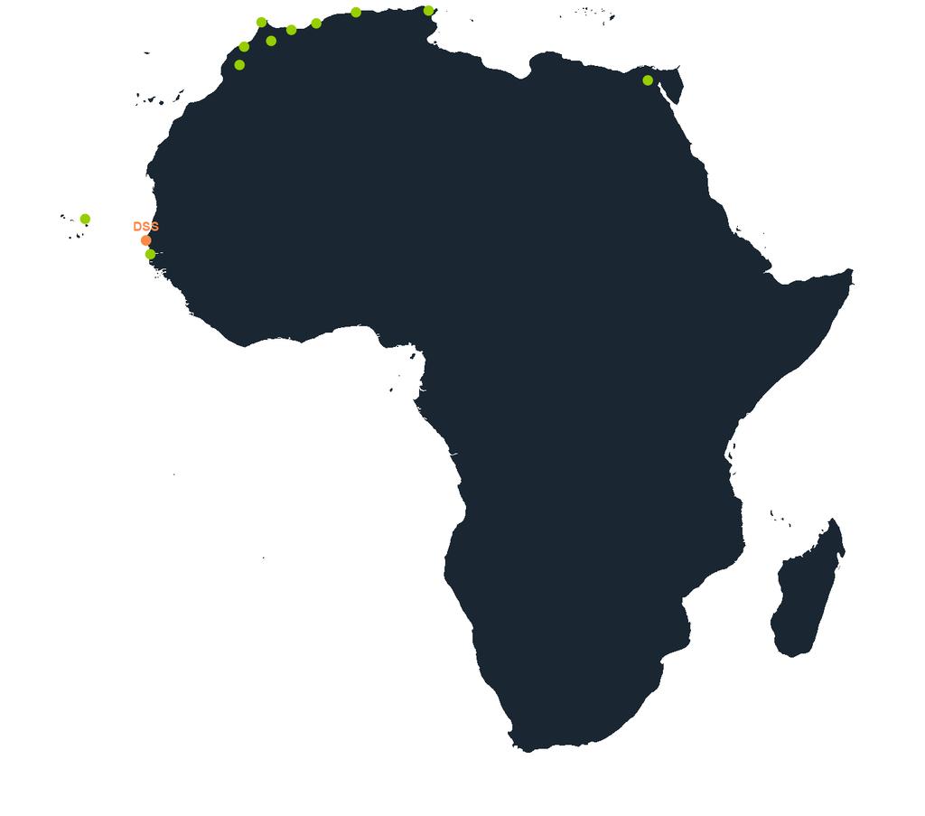 20/2/2019 MAP (África) Route map Africa 2018 Pax 1M Share 2,2 % Destinations 12 Routes 23 Top countries Destinations Morocco 5 Algeria 2 Egypt 1 Gambia 1 Tunisia 1 Aena.