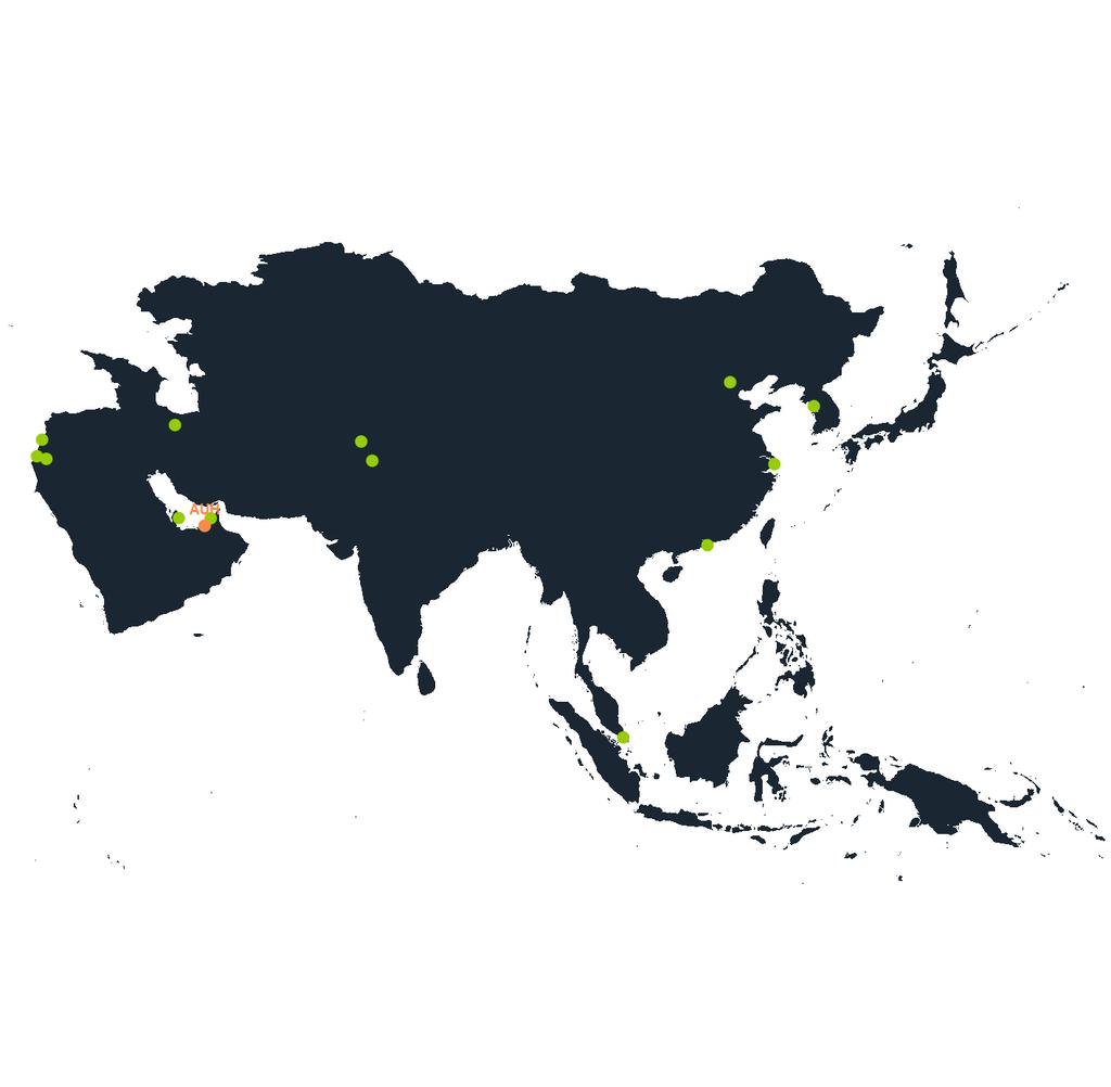 18/2/2019 MAP (Asia) Route map M.E & Asia 2018 Pax 2M Share 3,7 % Destinations 14 Routes 19 Top countries Destinations China United Arab Emirates Israel Qatar South Korea Aena.