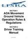 SECTION 1 AOA Movement Ground Vehicle Operation Rules & Regulations SECTION 2 Driver Training Manual