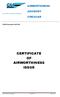 CERTIFICATE OF AIRWORTHINESS ISSUE