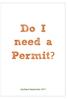 Do I need a Permit Updated September 2017