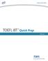 TOEFL ibt Quick Prep. Volume 1. Go anywhere from here.