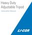 Heavy Duty Adjustable Tripod. Instruction Manual