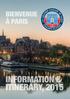 Bienvenue À Paris INFORMATION & ITINERARY, 2015