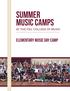 SUMMER MUSIC CAMPS AT THE FSU COLLEGE OF MUSIC ELEMENTARY MUSIC DAY CAMP