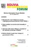 Bolivia Information Forum Bulletin No. 20, August 2011