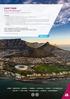 CAPE TOWN From R3 800 pps* Valid for travel from 23 April 23 September 2017