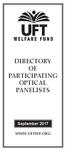 DIRECTORY OF PARTICIPATING OPTICAL PANELISTS. September 2017