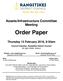 Assets/Infrastructure Committee Meeting. Order Paper. Thursday 15 February 2018, 9:30am