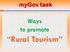mygov task Ways to promote Rural Tourism