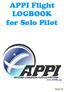 APPI Flight LOGBOOK for Solo Pilot