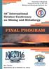 SCIENTIFIC COMMITTEE 48 th INTERNATIONAL OCTOBER CONFERENCE on Mining and Metallurgy