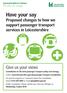 Have your say Proposed changes to how we support passenger transport services in Leicestershire