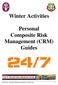 Winter Activities Personal Composite Risk Management (CRM) Guides
