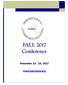 FALL 2017 Conference. November 14-16,