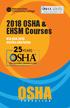 2018 OSHA & EHSM Courses