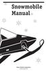 Snowmobile Manual. Motor Vehicle Commission