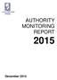 AUTHORITY MONITORING REPORT