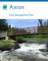 Aaron. Park Management Plan