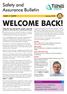 WELCOME BACK! Safety and Assurance Bulletin. INSIST ON SAFETY January 2018 CONTENTS