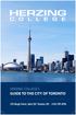 HERZING COLLEGE S GUIDE TO THE CITY OF TORONTO
