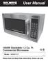 User Manual. 1000W Stackable 1.2 Cu. Ft. Commercial Microwave. Model: 180MW112T 05/2017. Please read and keep these instructions. Indoor use only.