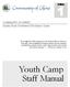 Youth Camp Staff Manual. Greater Pacific Northwest-USA Mission Center COMMUNITY OF CHRIST. Edition
