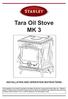 Tara Oil Stove MK 3 INSTALLATION AND OPERATION INSTRUCTIONS