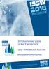 INTERNATIONAL SNOW SCIENCE WORKSHOP 2018 INNSBRUCK, AUSTRIA SPONSORSHIP OPPORTUNITIES
