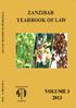 ZANZIBAR YEARBOOK OF LAW