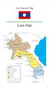 Lao National Flag. Laos Map.  Nortern Province 1