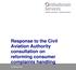 Response to the Civil Aviation Authority consultation on reforming consumer complaints handling