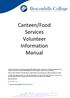 Canteen/Food Services Volunteer Information Manual