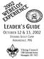 LEADER S GUIDE OCTOBER 12 & 13, 2002 STEARNS SCOUT CAMP ANNANDALE, MN