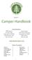 Camper Handbook.  Camp Evergreen. Table of Contents