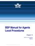 BSP Manual for Agents Local Procedures. Chapter 14 TEMPLATE FOR THAILAND JUNE 2011 ENGLISH