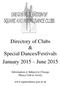 Directory of Clubs & Special Dances/Festivals January 2015 June 2015