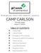 CAMP CARLSON TABLE OF CONTENTS