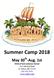 Summer Camp May 30 th -Aug. 1st Child of God Lutheran School 650 Salt Lick Road St. Peters, MO