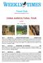 Travel Club Operated by Swagman Tours CHINA AGRICULTURAL TOUR